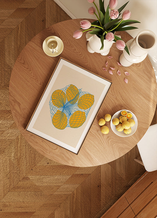 Five Lemons In a Net Bag  Plakat