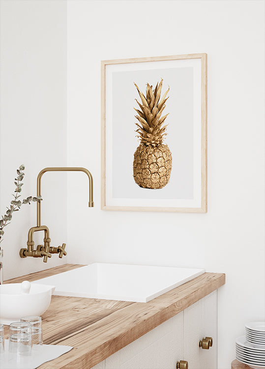 Gold Pineapple Plakat