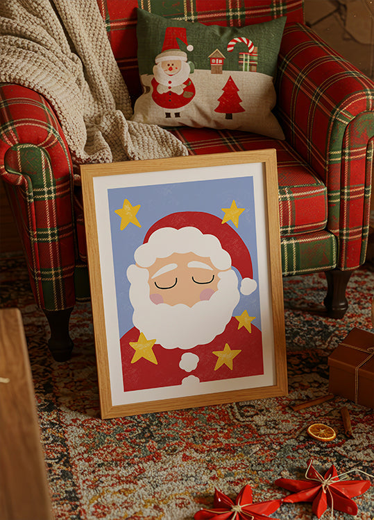 Santa Claus with Stars Plakat