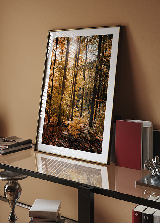 Golden Autumn Forest Plakat