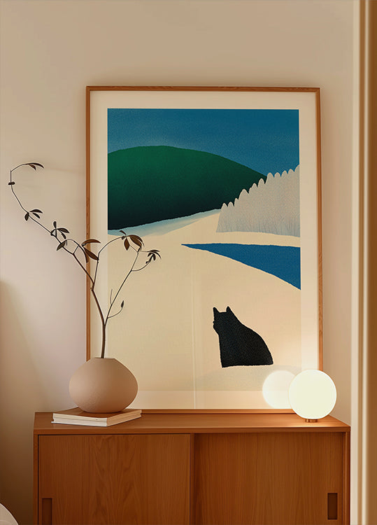 Black Cat Wandering Plakat