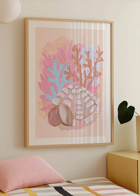 Pink Seashells Plakat - Posterbox