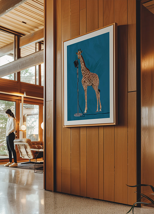 Giraffe Microphone Pink 2 01 Plakat