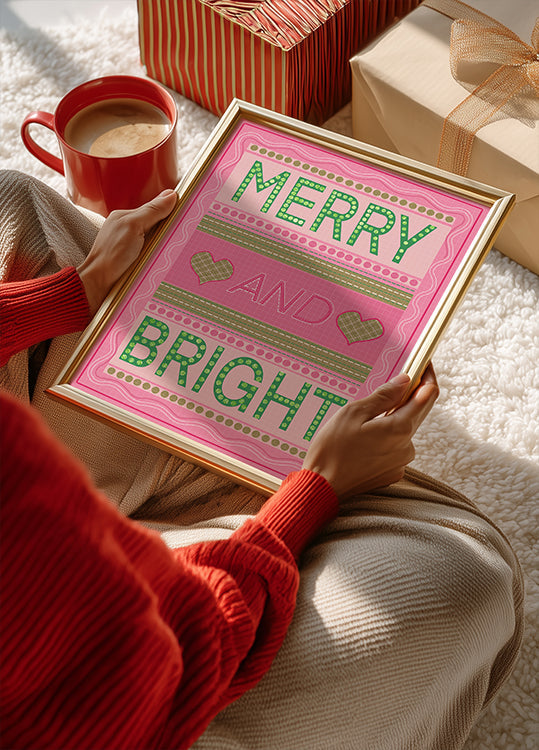 Merry and Bright Christmas Plakat