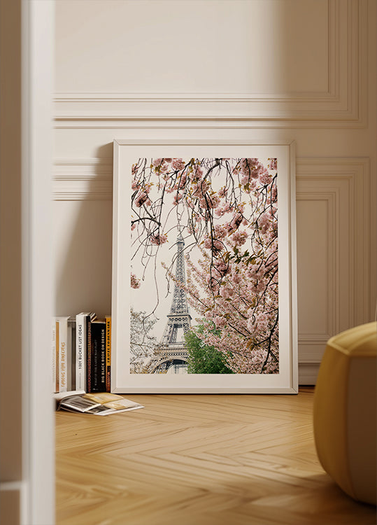 Spring Eiffel Tower With Bherry Blossoms Plakat