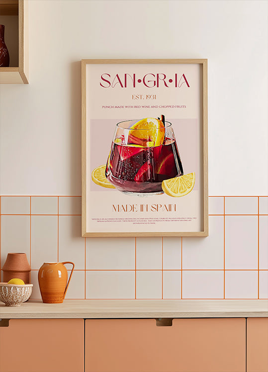 A Glass Filled With Red Wine Plakat - Posterbox