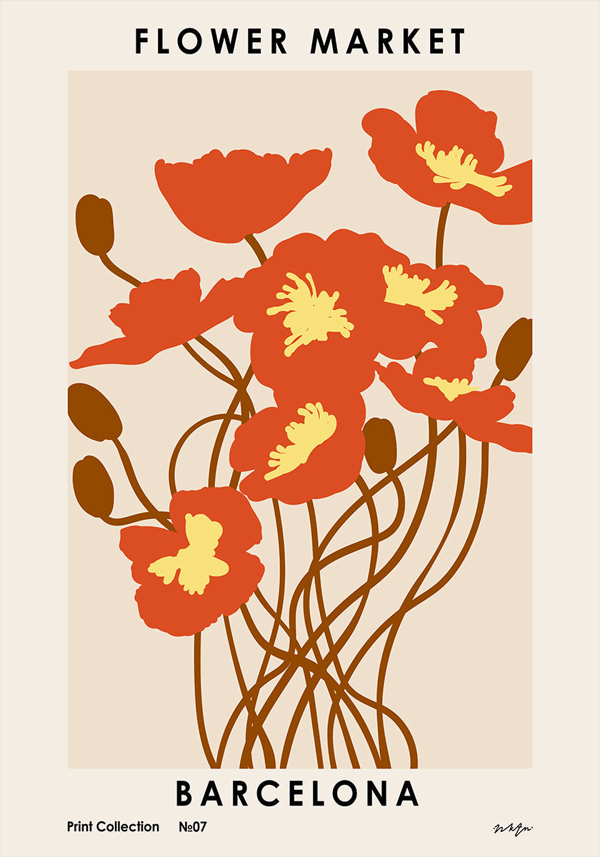 Flower Market. Barcelona Plakat - Posterbox