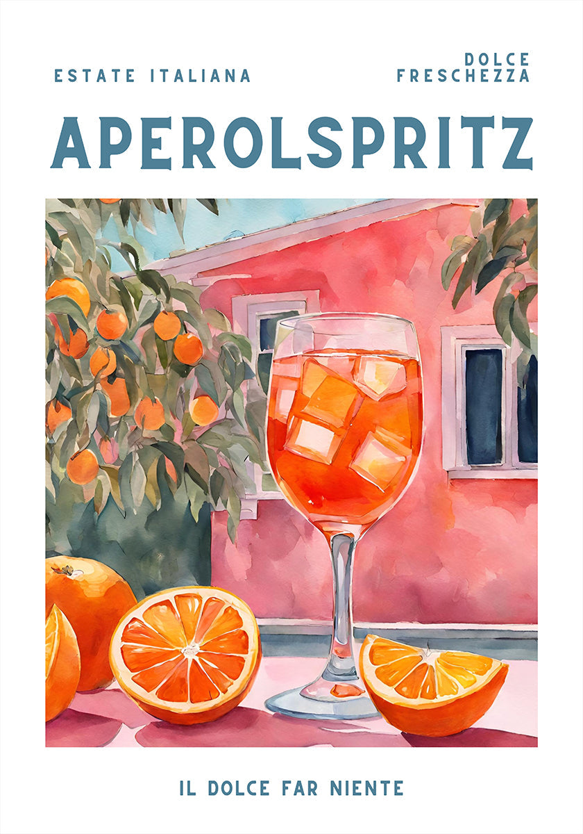 Aperol Spritz, Aquarell, Fresh Plakat - Posterbox