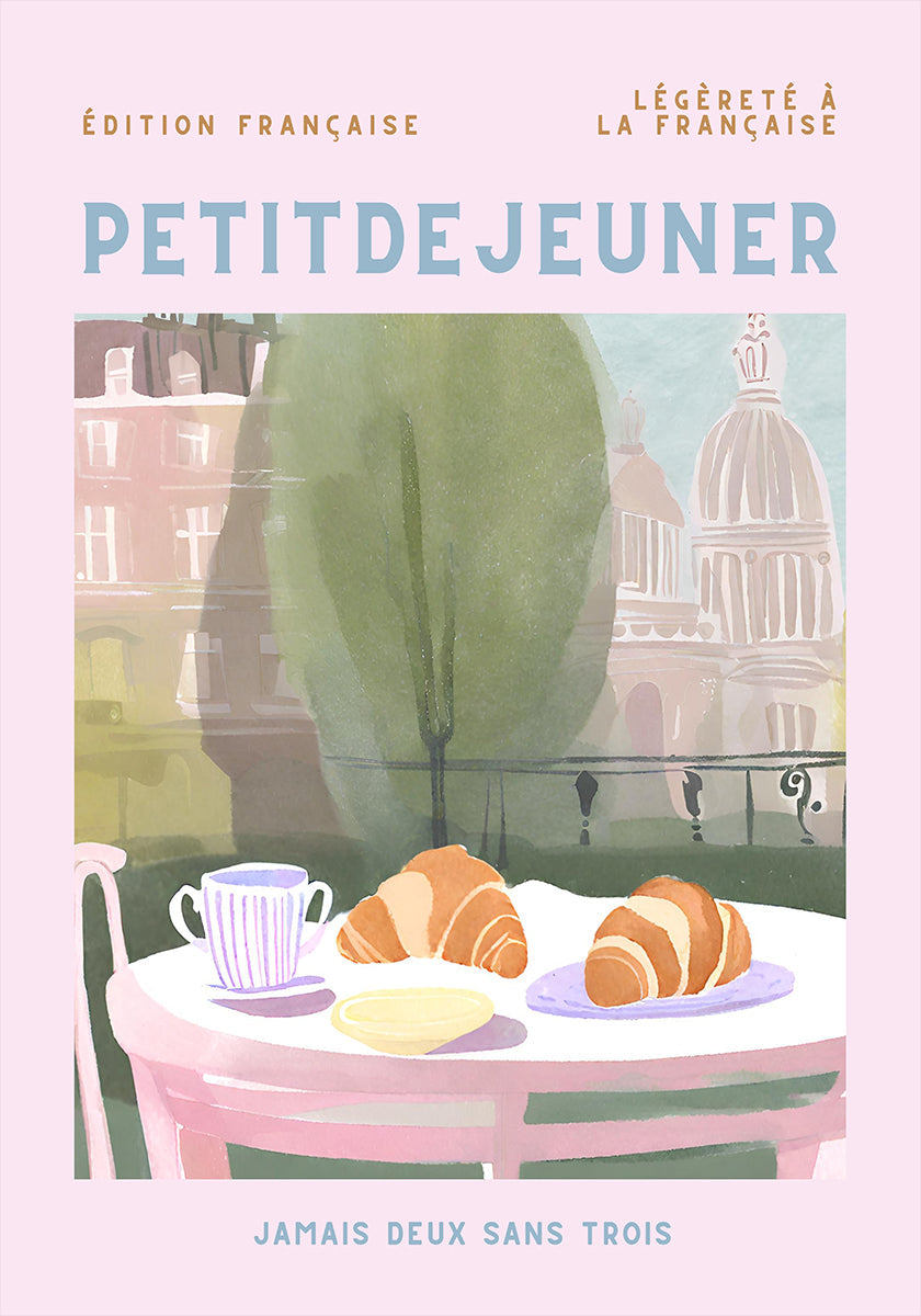 Petit Dejeuner, Croissants, Paris, Pastell - Posterbox