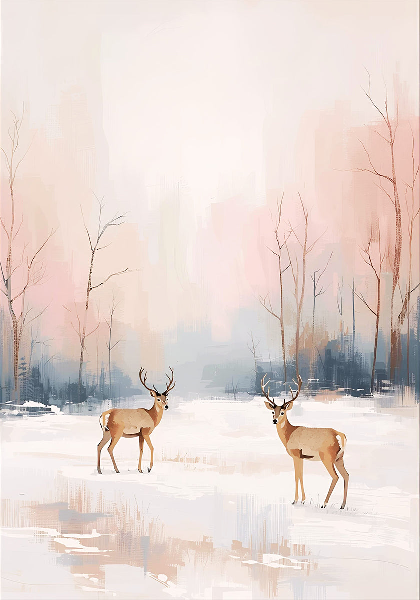 Rehe im Winter Plakat - Posterbox