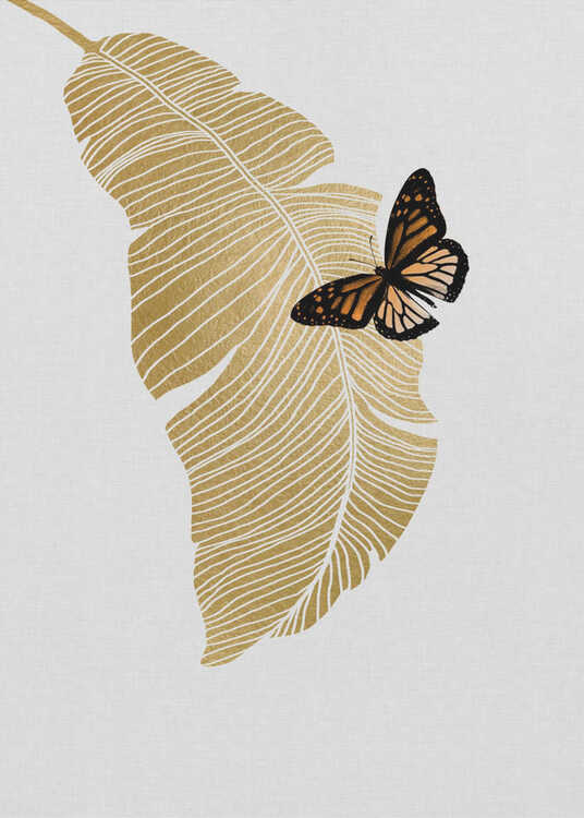 Butterfly & Palm Leaf Plakat - Posterbox
