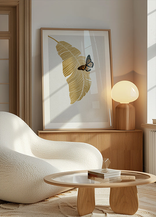 Butterfly & Palm Leaf Plakat - Posterbox
