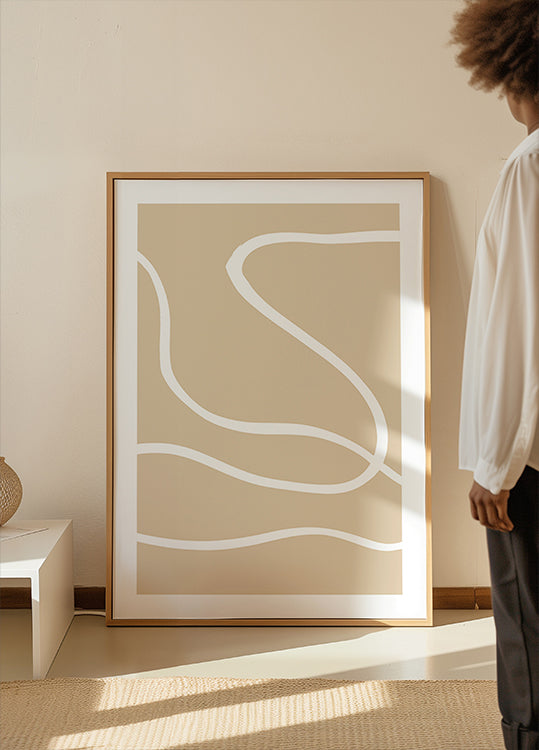 Beige Lines 01 Plakat - Posterbox