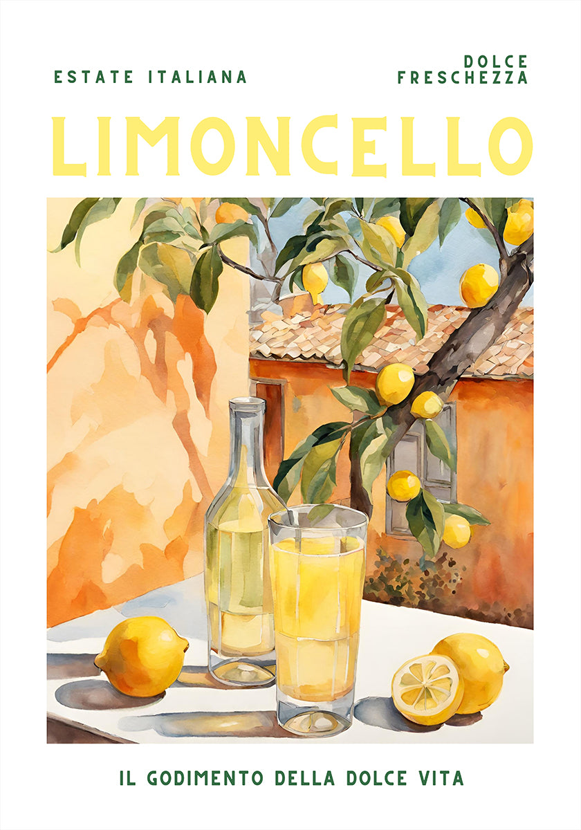 Limoncello, Aquarell, Fresh Plakat