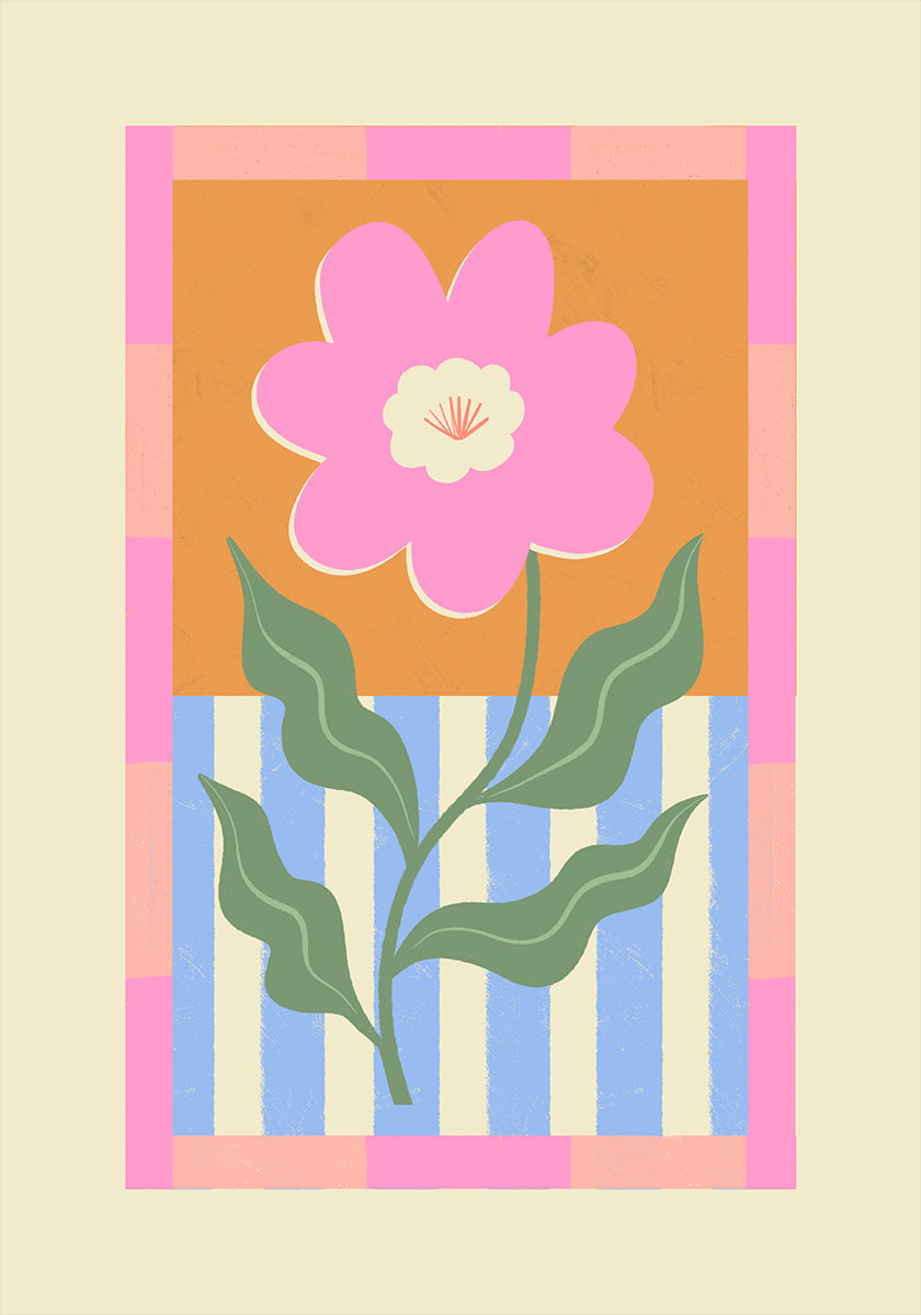 Pink Abstract Flower Plakat