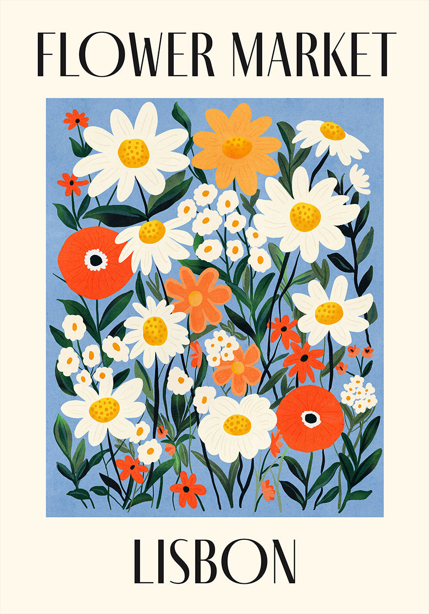 Flower Market Lisbon Portugal Plakat