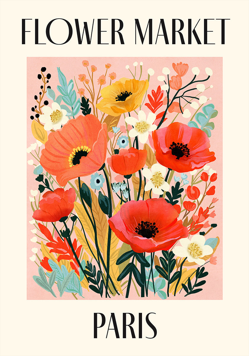 Flower Market Paris France Plakat