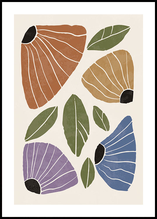 Abstract Flowers Plakat - Posterbox.dk