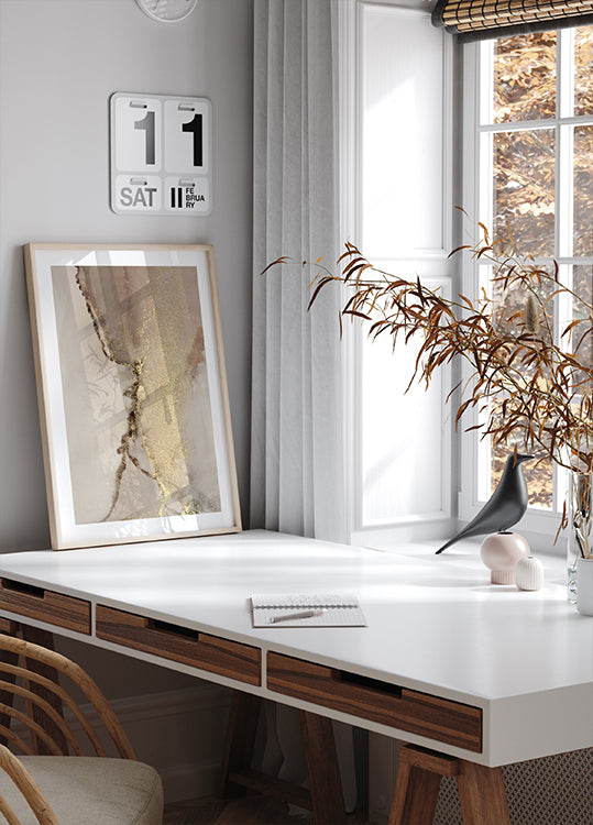 Abstract Gold Flow Plakat - Posterbox.dk