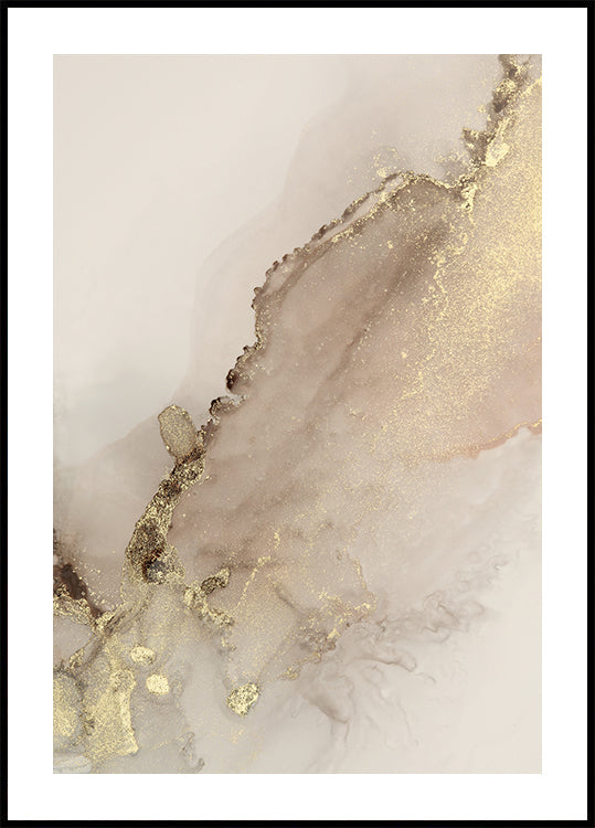 Abstract Gold Splash Plakat - Posterbox.dk