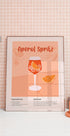 Aperol Spritz Cocktail Poster, Minimalist Drink Recipe Plakat - Posterbox.dk