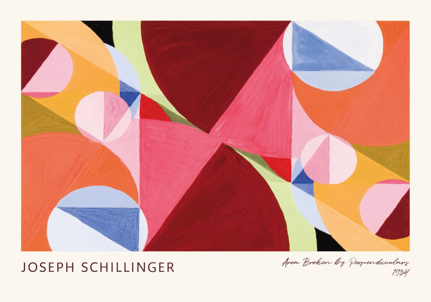 Area Broken By Perpendiculars Geometric Abstract Art by Joseph Schillinger 1934 Plakat - Posterbox.dk