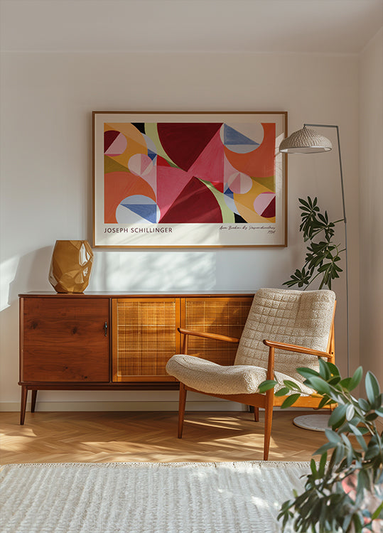 Area Broken By Perpendiculars Geometric Abstract Art by Joseph Schillinger 1934 Plakat - Posterbox.dk
