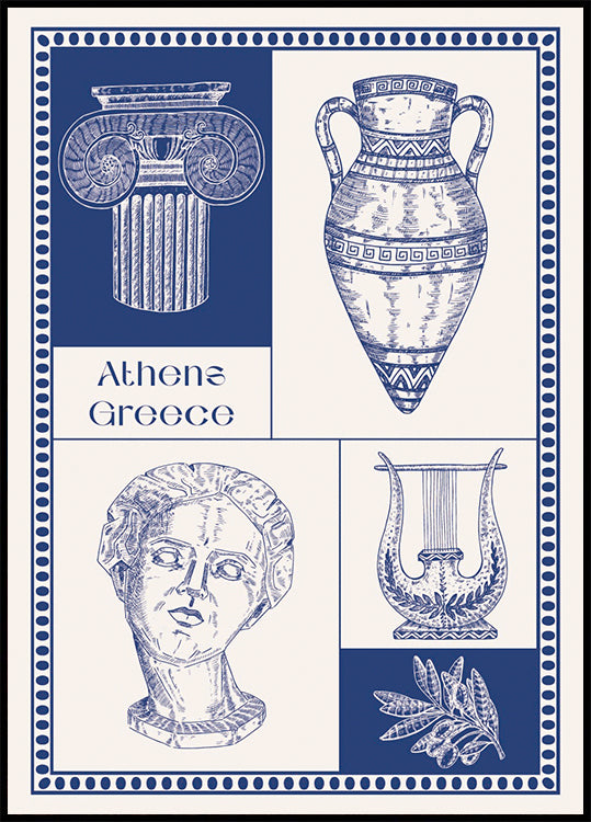 Athens Greece Heritage Plakat - Posterbox.dk