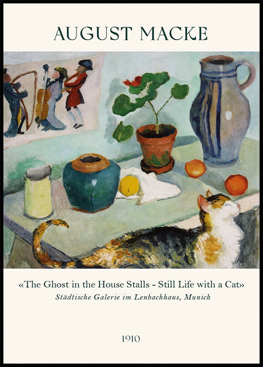 August Macke, Still Life with a Cat Plakat - Posterbox.dk