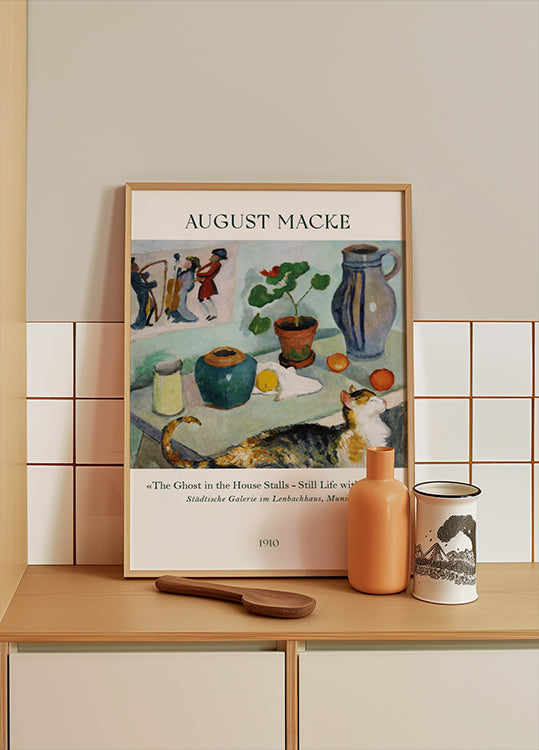 August Macke, Still Life with a Cat Plakat - Posterbox.dk