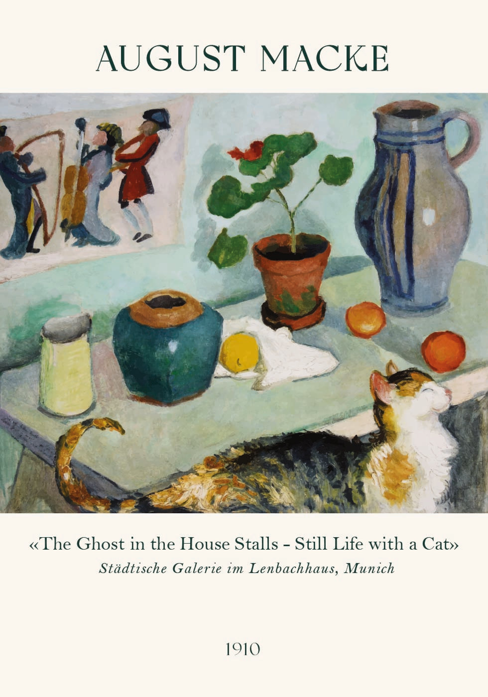August Macke, Still Life with a Cat Plakat - Posterbox.dk