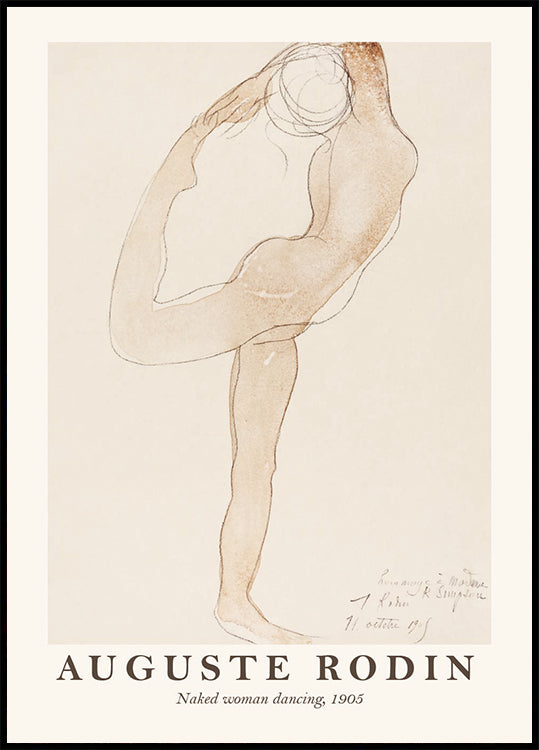 Auguste Rodin, Naked Woman Dancing Plakat - Posterbox.dk