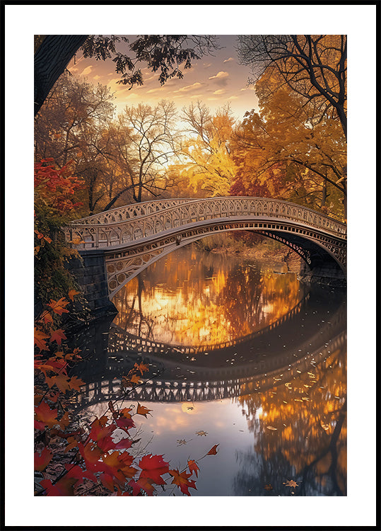Autumn Park Bridge Plakat - Posterbox.dk