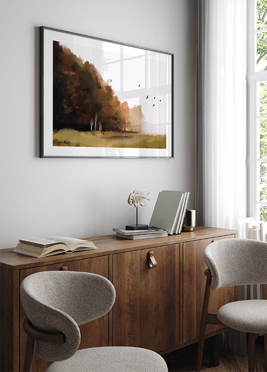 Autumn Watercolor Landscape Plakat - Posterbox.dk