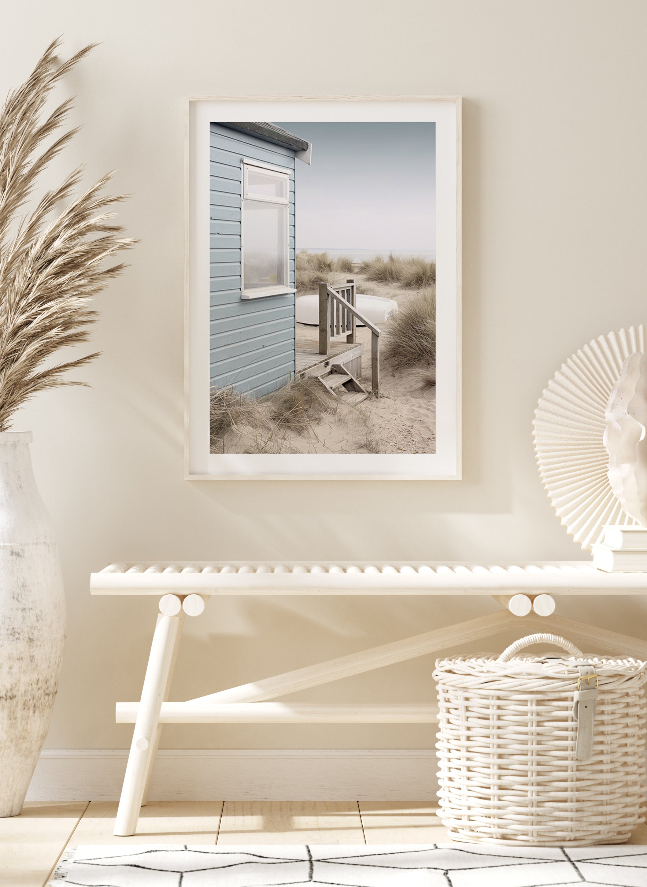 Beach Hut and Boat Plakat - Posterbox.dk