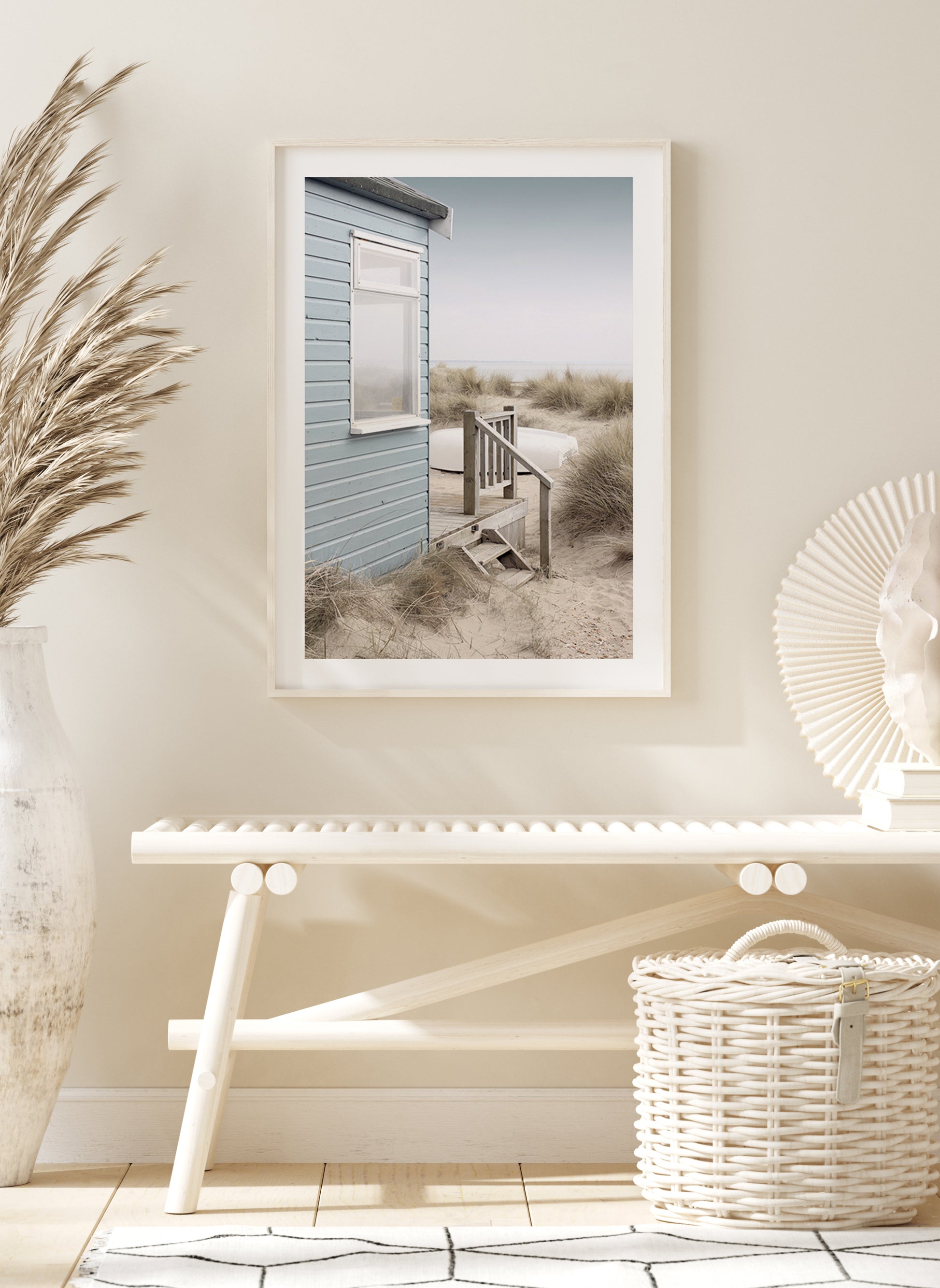 Beach Hut and Boat Plakat - Posterbox.dk