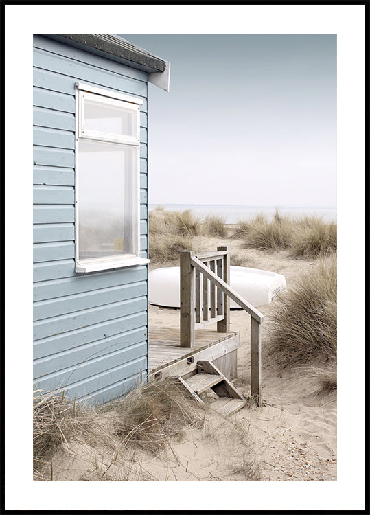 Beach Hut and Boat Plakat - Posterbox.dk