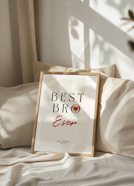 Best Bro Ever Personalized Plakat - Posterbox.dk