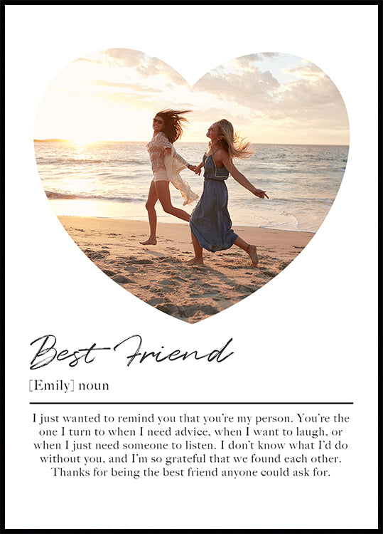 Best Friend, Personalized Photo and Message Plakat - Posterbox.dk