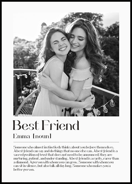 Best Friend Personalized Photo Definition Plakat - Posterbox