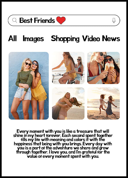 Best Friends Photo Collage Plakat - Posterbox.dk
