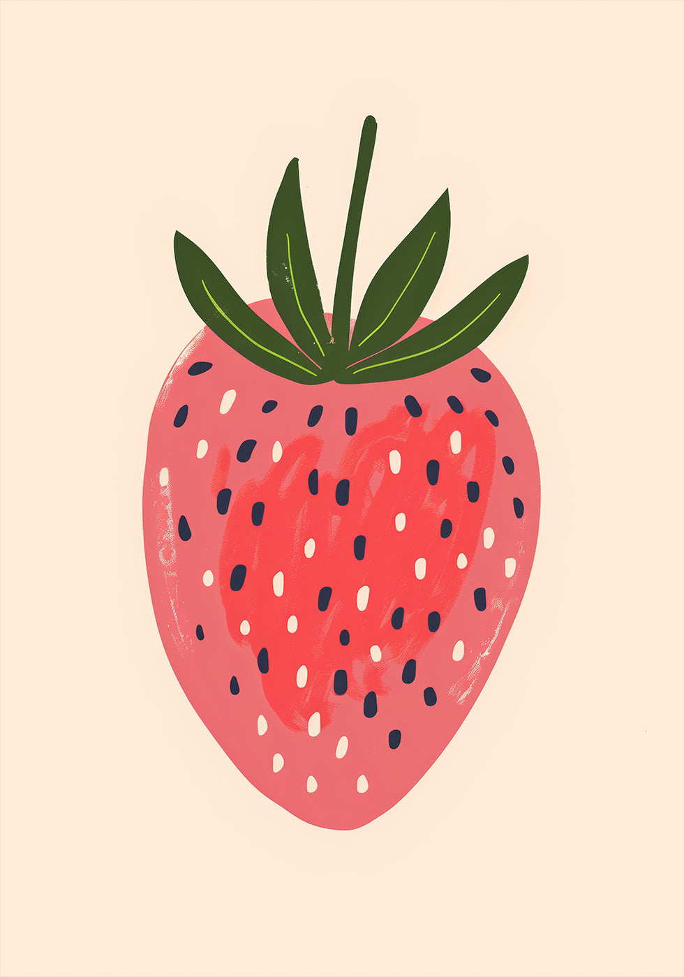 Big Happy Strawberry Plakat - Posterbox.dk