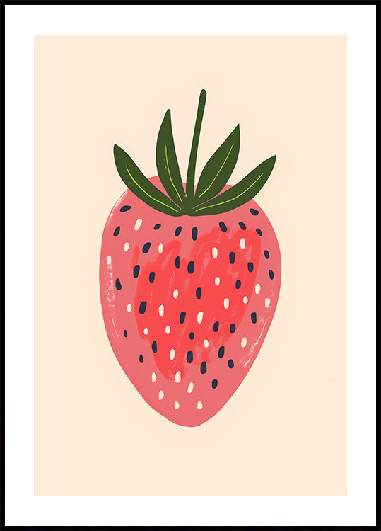 Big Happy Strawberry Plakat - Posterbox.dk