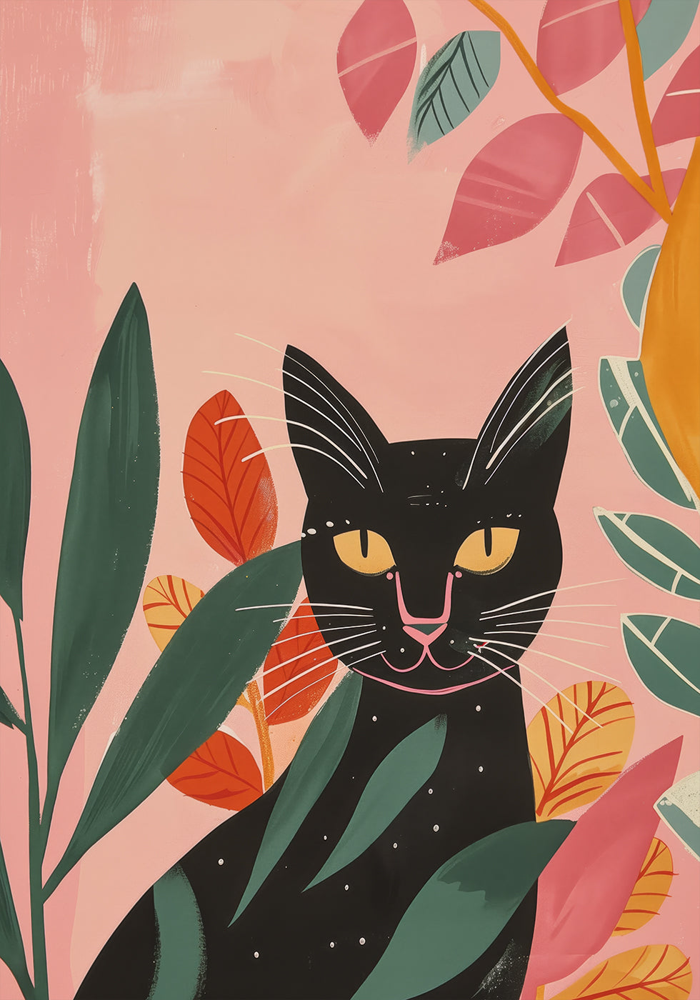 Black Cat in Jungle Plakat - Posterbox.dk