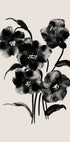 Black Watercolor Floral Plakat - Posterbox.dk