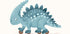 Blue Dinosaur on Wheels Plakat - Posterbox.dk