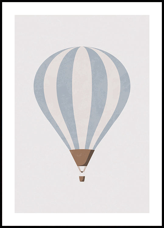 Blue Hot Air Balloon Plakat - Posterbox.dk