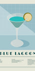 Blue Lagoon Cocktail, Recipe Art Plakat - Posterbox