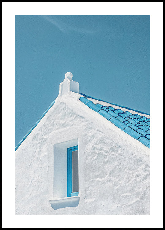 Blue Roof and White Walls Plakat - Posterbox.dk