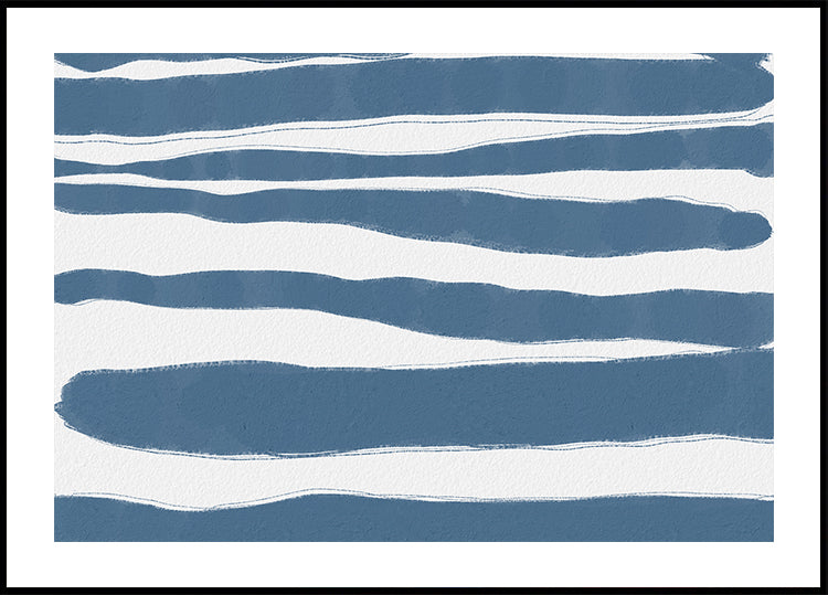 Blue Stripes, Nautical Abstract Pattern Plakat - Posterbox.dk